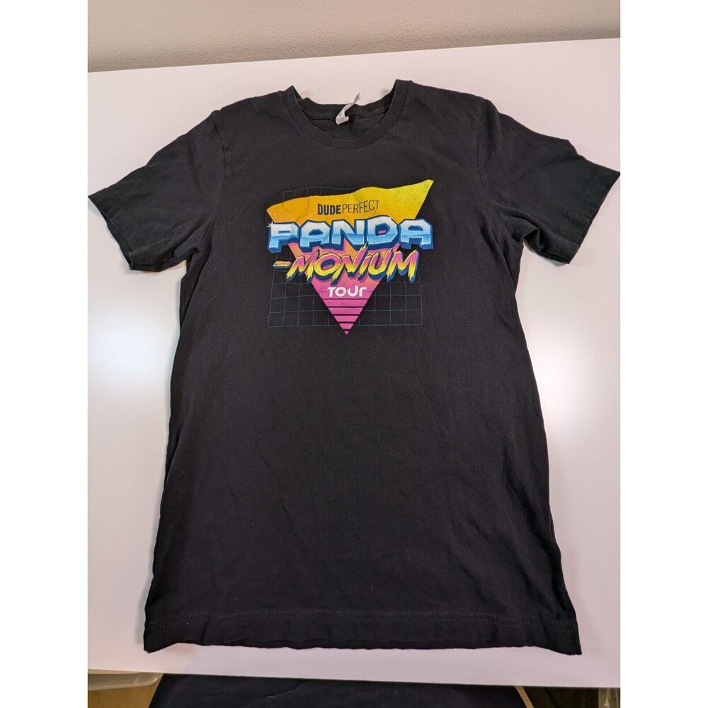 Dude Perfect Panda 2022 Tour T Shirt Mens Med Black Short Sleeve Cotton
